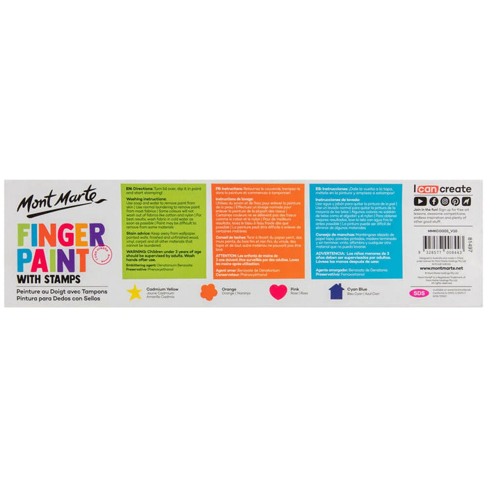 Finger Paints With Stamps 4pc