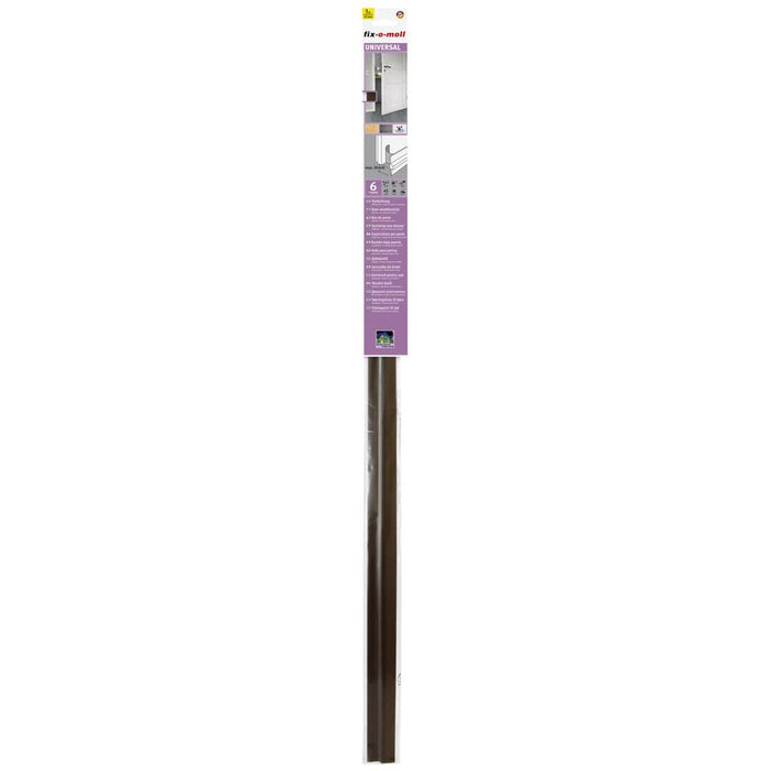 Fix-O-Moll Door Mounted Weather Strip with Plastic Lip - Brown