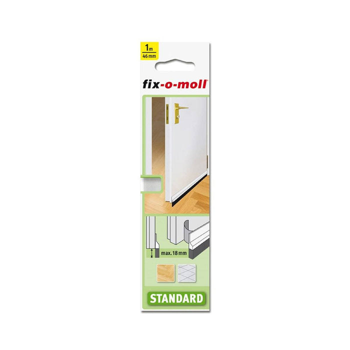 Fix-O-Moll Door Mounted Weatherstrip with Brush - White