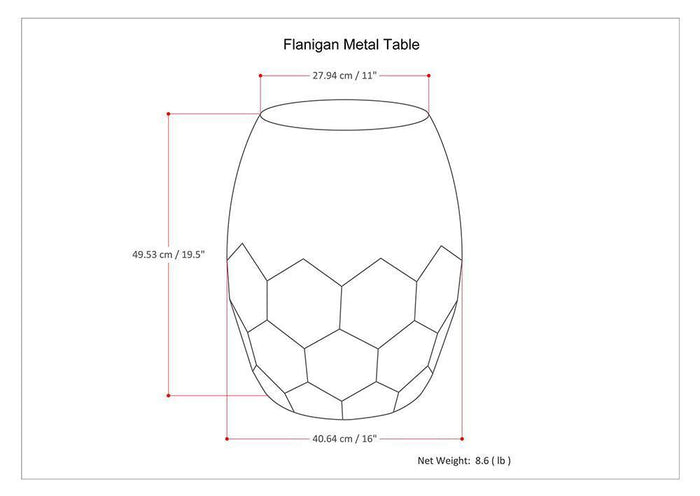 Antique Copper | Flanigan Metal Accent Table