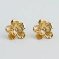 Floral Gold Stud Earrings