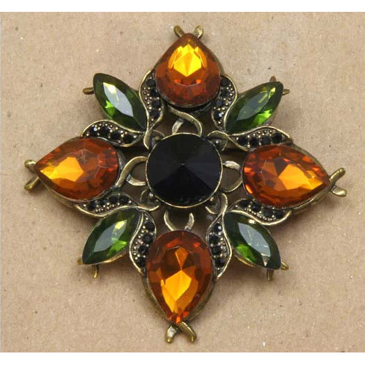 Flower Antique Gold Pin