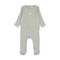 footie pointelle bebe - seafoam