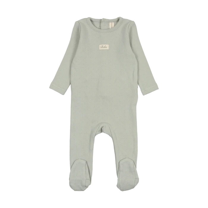 footie pointelle bebe - seafoam