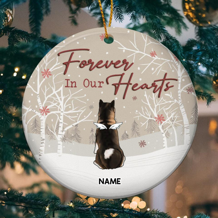 Forever In Our Hearts, Dog Memorial Ornament, Personalized Dog Breeds Ornament, Loss Of Dog Gift