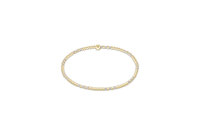 Gameday Hope Joy Pattern 2mm Bead Bracelet - White