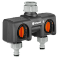 Gardena Twin Tap Connector 26.5 mm (G 3/4") and 33. mm (G 1")