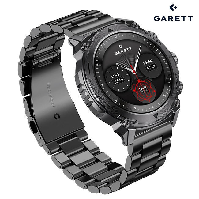 Garett Atom Men's Smartwatch Black | ATOM BLACK STEEL