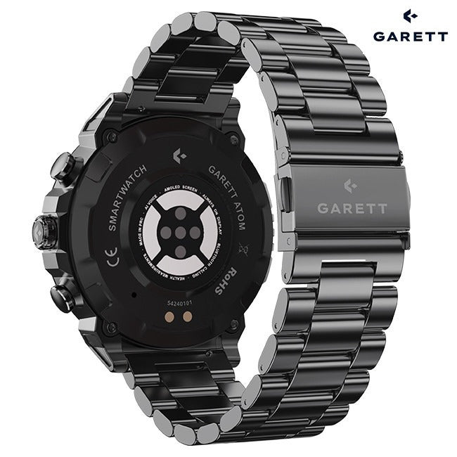Garett Atom Men's Smartwatch Black | ATOM BLACK STEEL