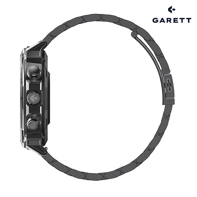 Garett Atom Men's Smartwatch Black | ATOM BLACK STEEL