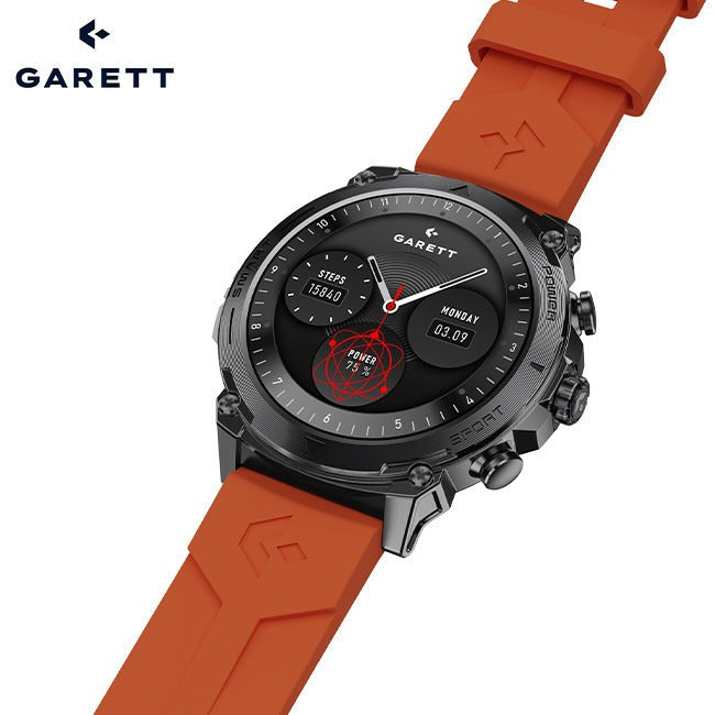 Garett Atom Men's Smartwatch Black | ATOM BLACK STEEL