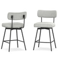 Light Grey Linen Style Fabric | Giselle Swivel Counter Height Stool (Set of 2)