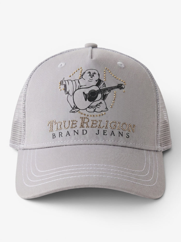 Gorra True Religion Rhinestone Dorado Gris