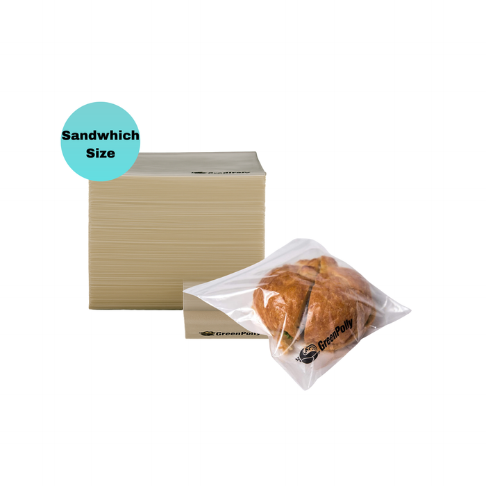 GreenPolly Resealable Zipper Sandwhich Bags – 100% Green Plastic