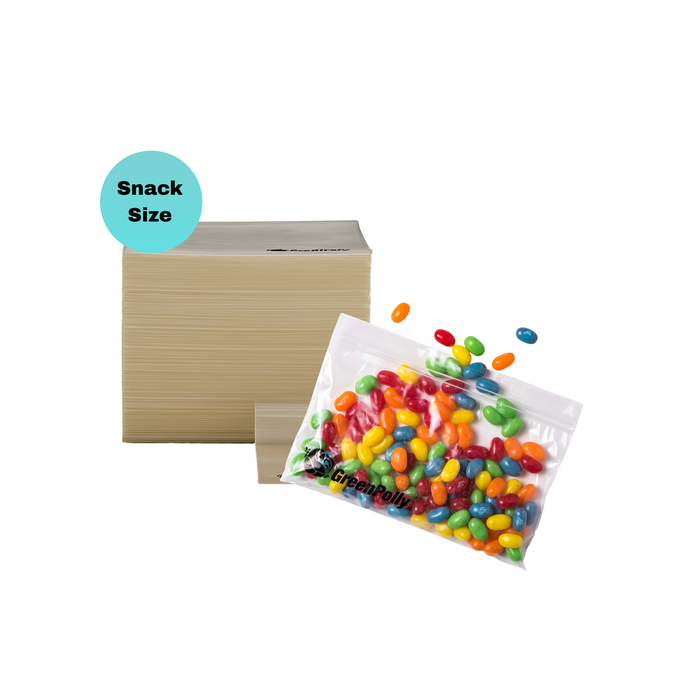 GreenPolly Resealable Zipper Snack Bags – 100% Green Plastic