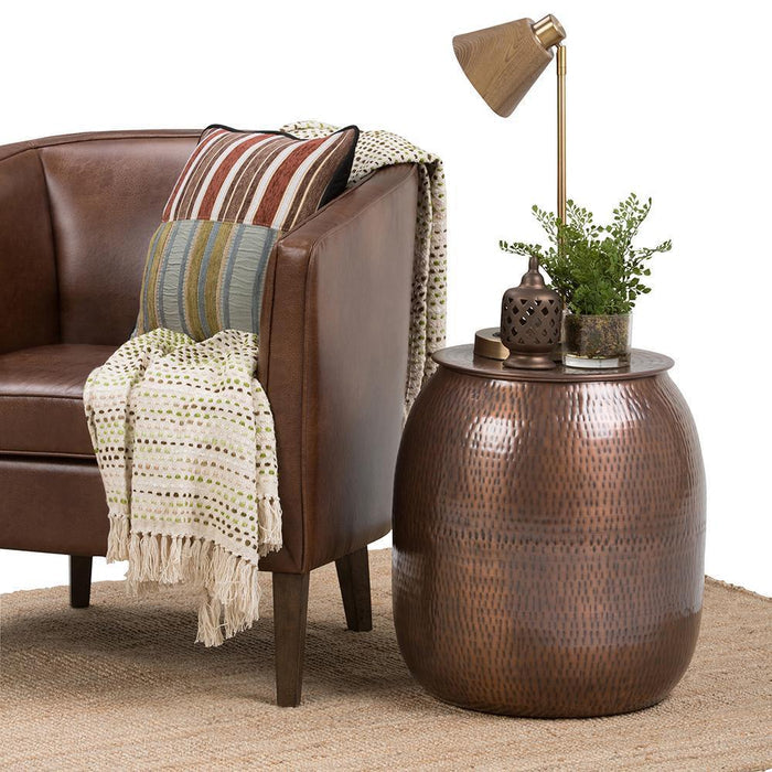 Antique Copper | Griffen Metal Storage Accent Table
