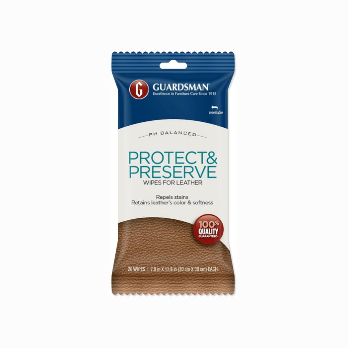 Guardsman Protect & Preserve Leather Wipes 20 Wipes