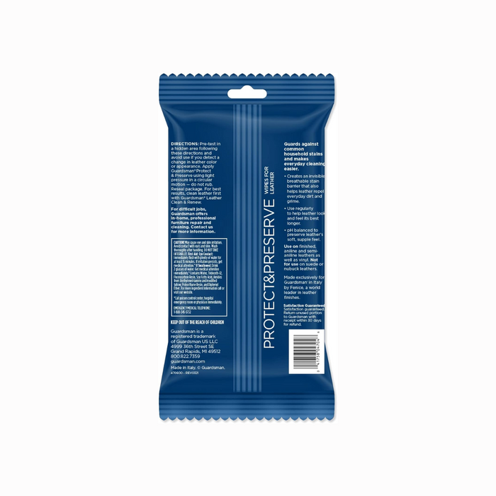 Guardsman Protect & Preserve Leather Wipes 20 Wipes