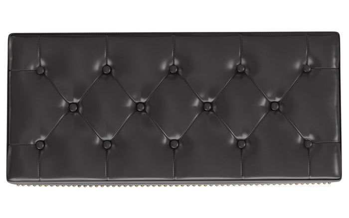Tanners Brown Vegan Leather | Hamilton Lift Top Storage Ottoman in Vegan Leather