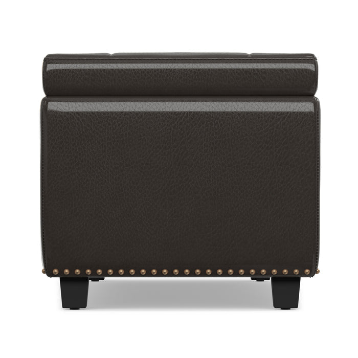 Tanners Brown Vegan Leather | Hamilton Storage Ottoman in Vegan Leather