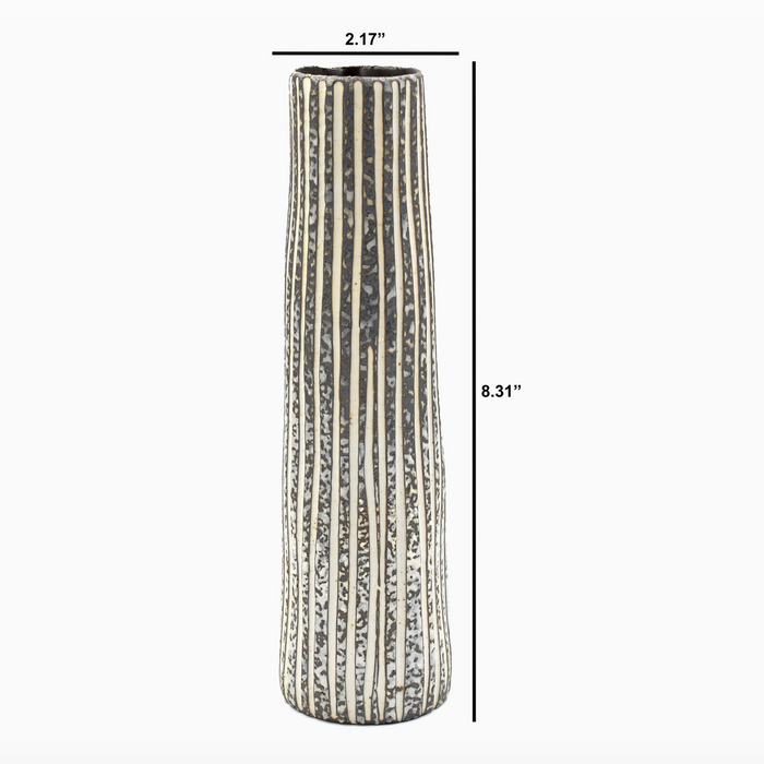Handmade Long Coral Bud Vase, Brown