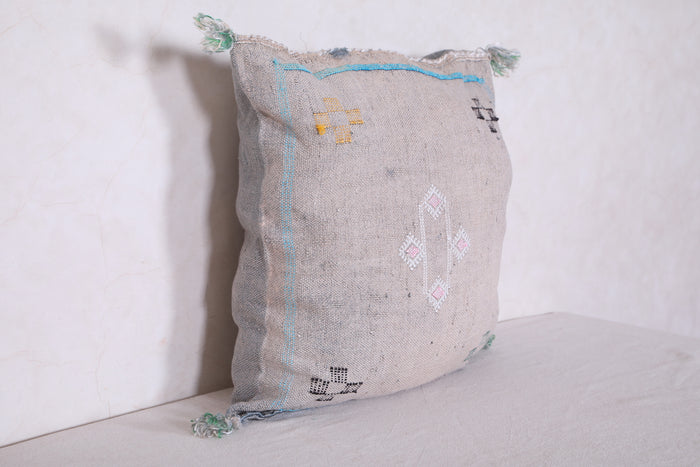 Handmade pillow gray 18.1 INCHES X 18.1 INCHES - kilim pillow