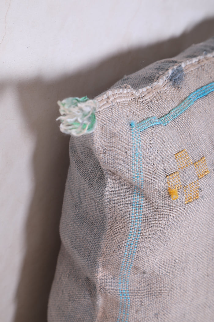 Handmade pillow gray 18.1 INCHES X 18.1 INCHES - kilim pillow