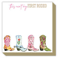 Handpainted Colorful Cowboy Boots Luxe Notepad by Rosanne Beck