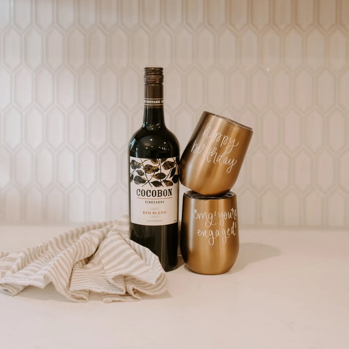 Happy Birthday Metal Wine Tumbler