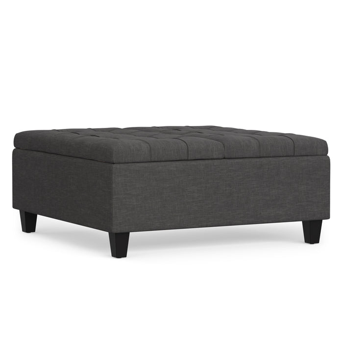 Slate Grey Linen Style Fabric | Harrison Coffee Table Storage Ottoman