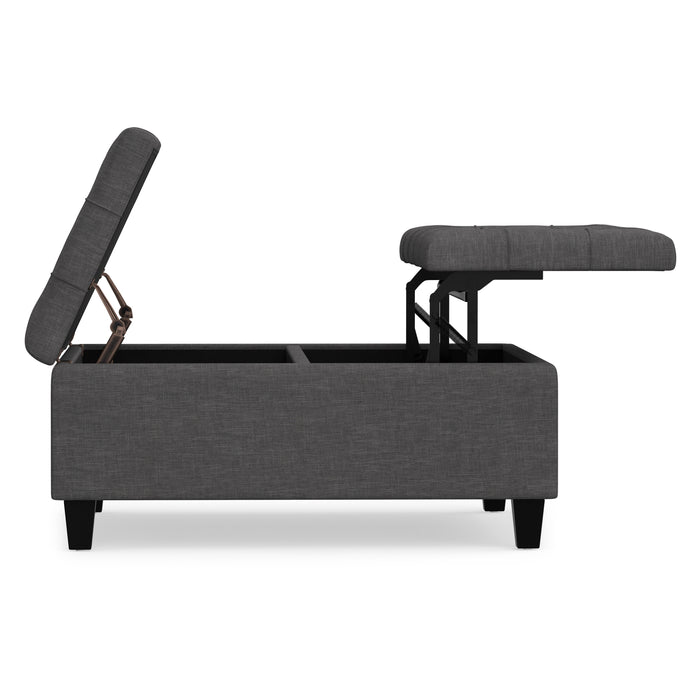 Slate Grey Linen Style Fabric | Harrison Coffee Table Storage Ottoman