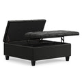 Midnight Black Vegan Leather | Harrison Coffee Table Storage Ottoman