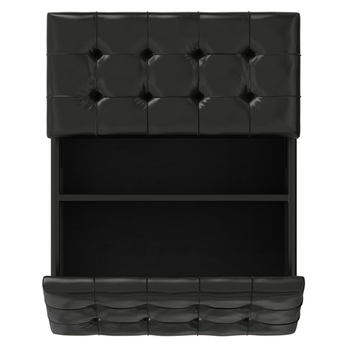 Midnight Black Vegan Leather | Harrison Coffee Table Storage Ottoman