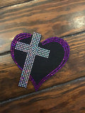 HEART CROSS  BLING PATCH
