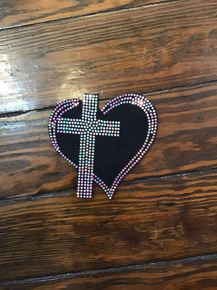 HEART CROSS  BLING PATCH