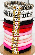 Heart Heishi Bracelet (Leopard)