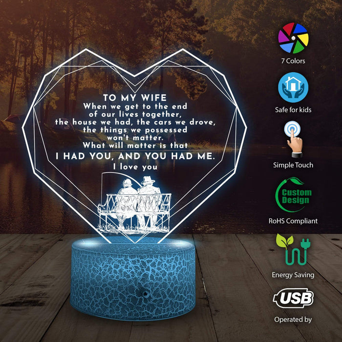 3D Led Light - Fishing - To My Wife - When We Get To The End Together - Glca15001