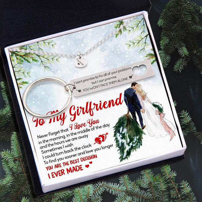 Heart Necklace & Keychain Gift Set - To My Girlfriend - I Want All Of My Lasts To Be With You - Gnc13018