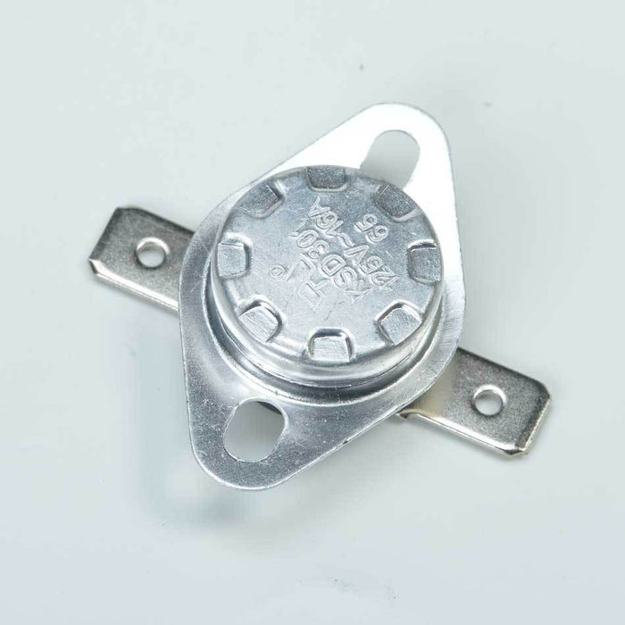 Heat Sensor YN029 metal thermal switch with two mounting tabs and stamped temperature rating markings