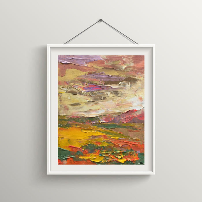 Heavy Texture Art Painting, Small Acrylic Painting, Abstract Landscape Art Painting, Original Artwork-Paintingforhome