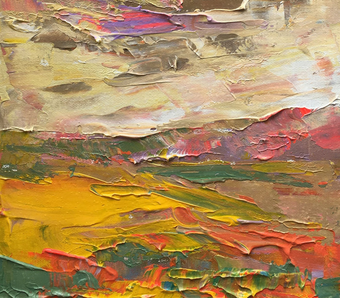 Heavy Texture Art Painting, Small Acrylic Painting, Abstract Landscape Art Painting, Original Artwork-Paintingforhome