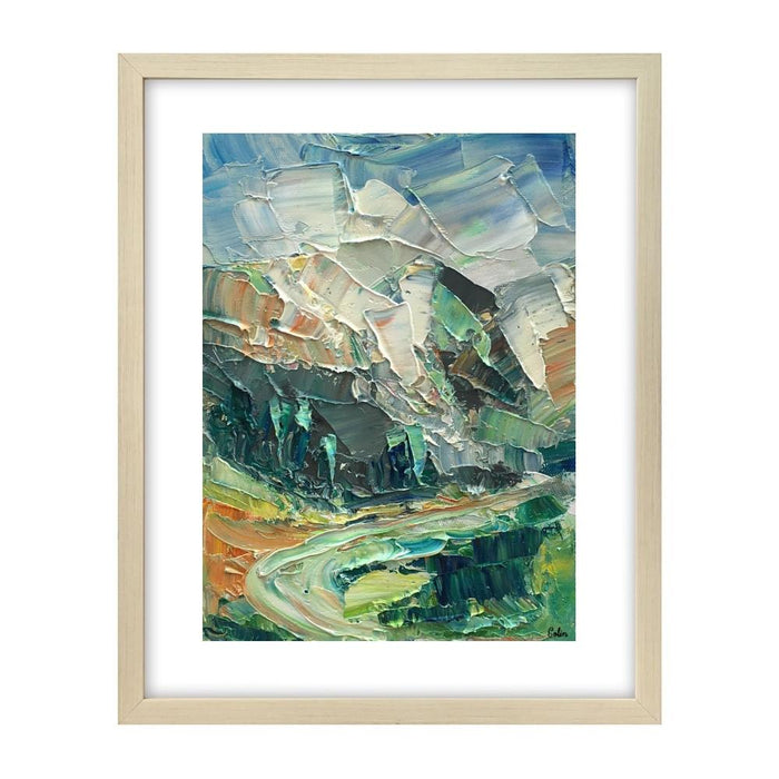 Heavy Texture Oil Painting, Canvas Painting, Small Oil Painting, Mountain Landscape Painting, 8X10 inch-Paintingforhome