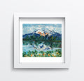 Heavy Texture Oil Painting, Mountain Lake Painting, Small Oil Painting, Abstract Painting,10X12 inch-Paintingforhome