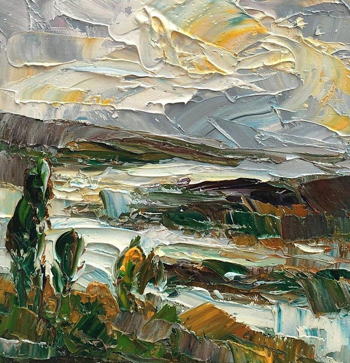 Heavy Texture Oil Painting, Mountain Landscape Painting, Small Oil Painting, Abstract Painting,10X12 inch-Paintingforhome