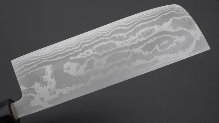 Hitohira GR Blue #2 Damascus Nakiri 165mm Rosewood Handle | HITOHIRA