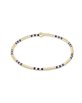 Hope Joy Pattern 2mm Bead Bracelet - Blue Metallic