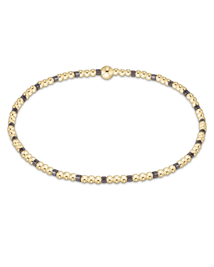 Hope Sincerity Pattern 2mm Bead Bracelet - Taupe With A Twist