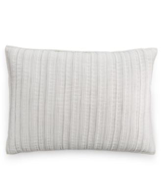 Hotel Collection Linen Fog Quilted King Sham, Cream/Grey - Machann.com