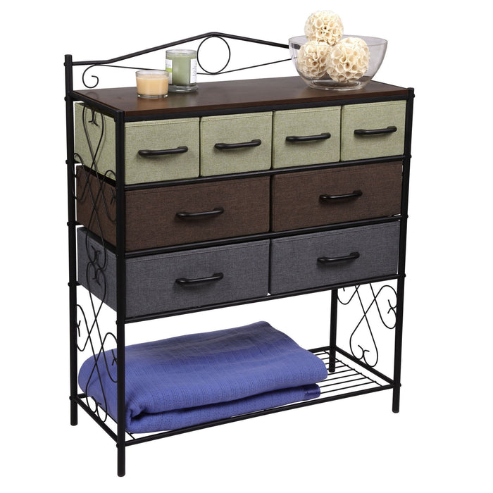 Budget friendly household essentials victorian 8 drawer chest storage dresser or entryway table black
