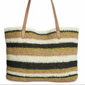 INC Tropical Straw Tote with stripes - Machann.com